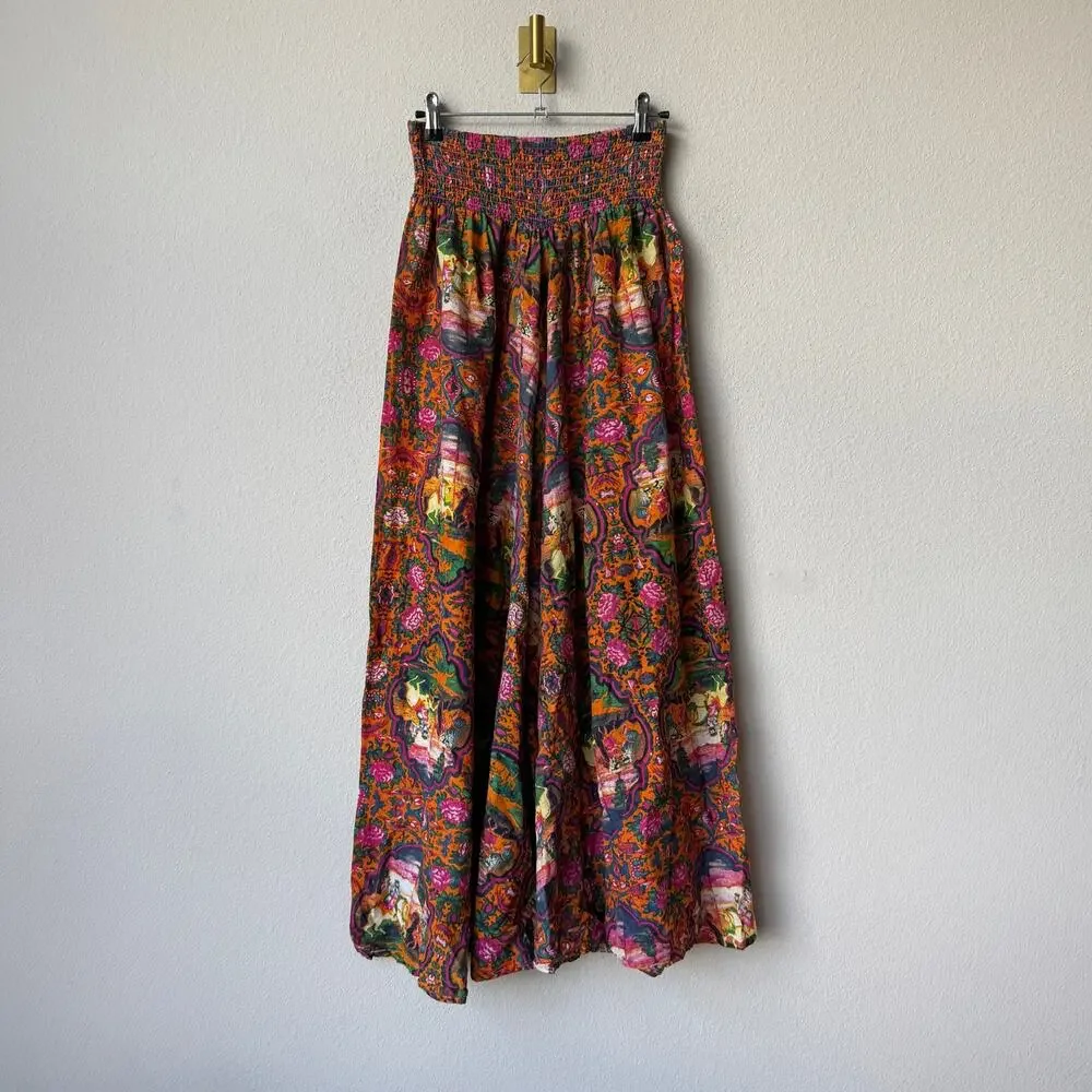 Antica Sartoria Multicolor Bohemian Ultra Wide Leg Pants - Picture 3 of 5
